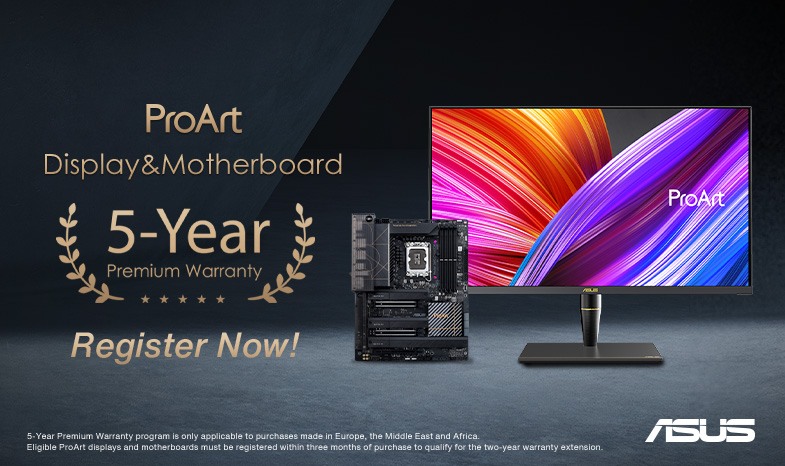 ProArt Display & Motherboard 5-Year Premium Warranty - Register Now